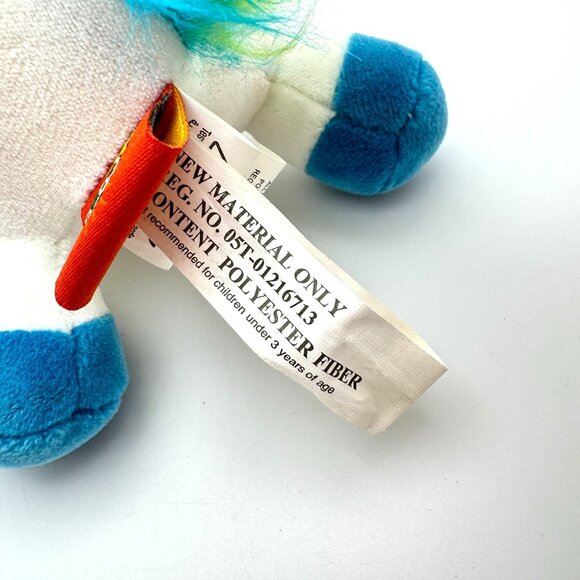 Adventure Planet Plush Unicorn Toy Rainbow Mane Blue Hooves Soft & Cuddly - Picture 4 of 9